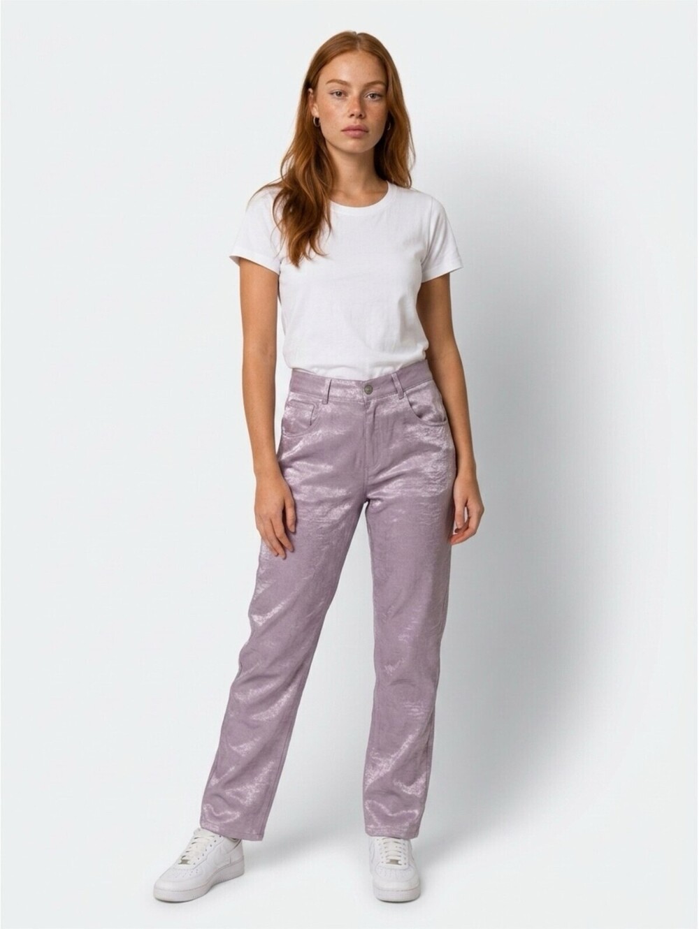 CALLIPYGIAN Satin Lavender Women's Carpenter Pant Size M MSRP $195